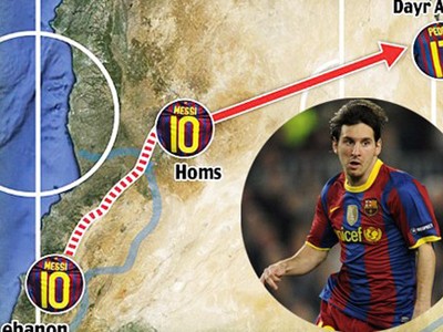 Messi bị gán ghép với quân nổi dậy Syria Messi bị gán ghép với quân nổi dậy Syria