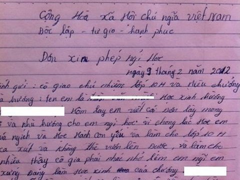 Những lá đơn siêu 'dị' của học sinh Những lá đơn siêu 'dị' của học sinh