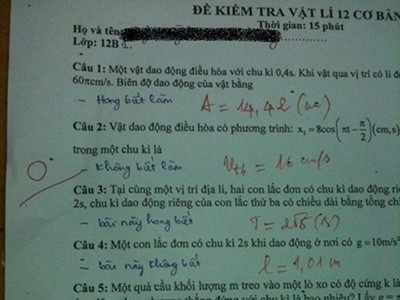 Bài kiểm tra 'bất cần đời' xôn xao cộng đồng mạng Bài kiểm tra 'bất cần đời' xôn xao cộng đồng mạng