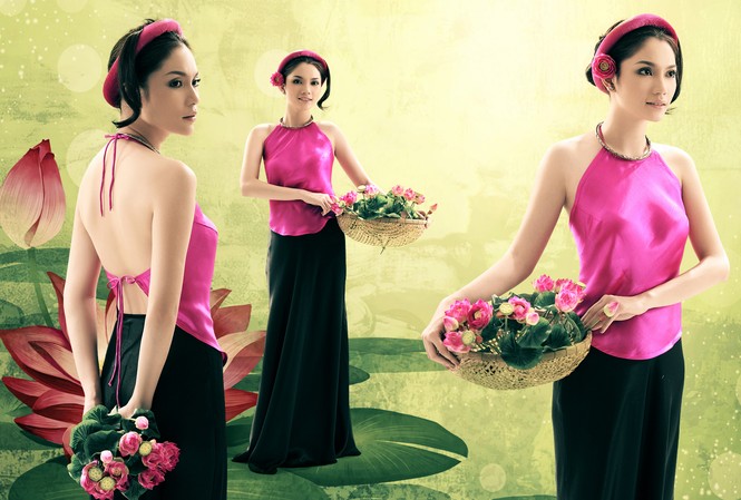 Lâm Na Anh nuột nà vai trần với áo yếm Lâm Na Anh nuột nà vai trần với áo yếm