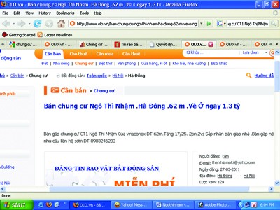Rao bán 'chui' nhà thu nhập thấp Tin rao bán chung cư thu nhập thấp trên mạng