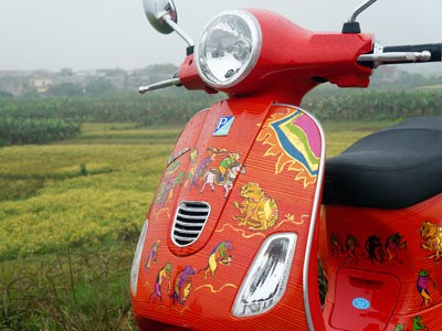 Vespa LX sơn tranh Đông Hồ Vespa LX sơn tranh Đông Hồ