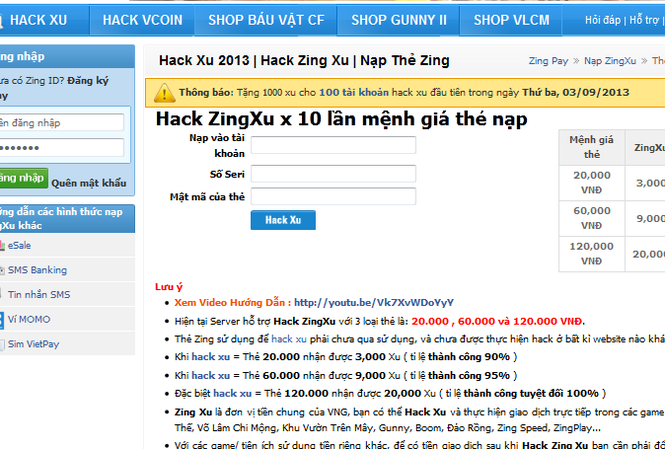 Lừa đảo Online đe dọa người dùng Một trong những website lừa đảo