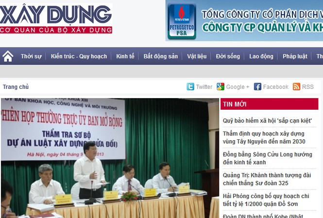Báo Xây dựng điện tử thay giao diện mới Báo Xây dựng điện tử thay giao diện mới