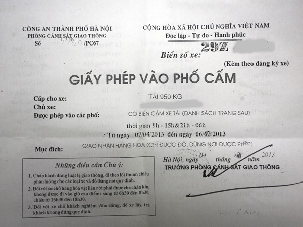 Giấy phép vào phố Hà Nội: Nhiều uẩn khúc Xe tải 950kg vẫn phải "cõng" giấy phép
