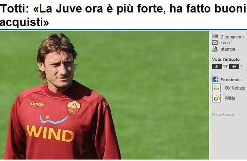 Totti rắc rối vì vạ miệng Totti suýt gặp rắc rối vì vạ miệng