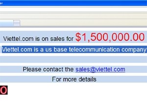 Rao bán tên miền Viettel.com 1,5 triệu USD Rao bán tên miền Viettel.com 1,5 triệu USD