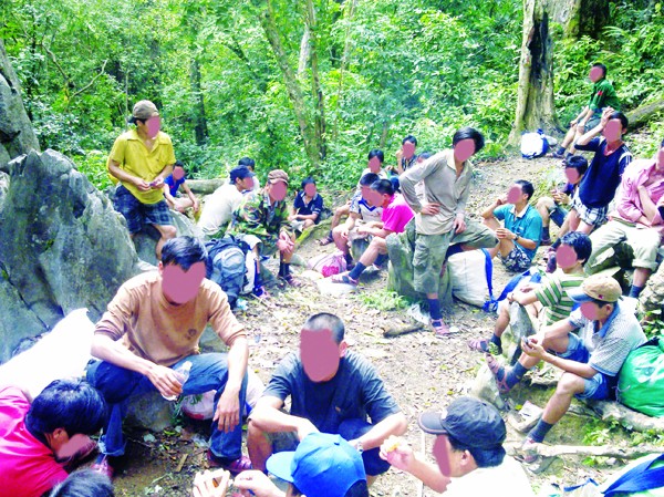 Vụ cây sưa ngàn tỉ: Giáp mặt giang hồ Vùng Trại Lá tập trung hầu hết băng nhóm canh giữ và tìm cách đưa gỗ sưa ra khỏi rừng Ảnh: PV
