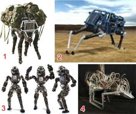 Khám phá đội quân robot bí mật của Mỹ Người máy thồ hàng "Big Dog" (ảnh 1); robot "Cheetah" chạy nhanh nhất thế giới (ảnh 2); đội người máy cứu hộ "Atlas" (ảnh 3); robot "Wild Cat" có thể vượt qua mọi địa hình (ảnh 4)