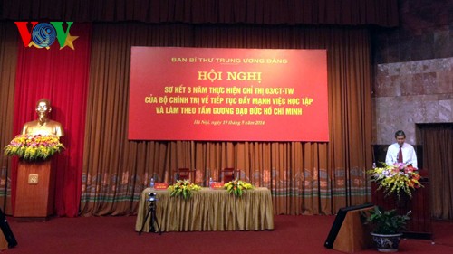 Sơ kết 3 năm thực hiện Chỉ thị 03 của Bộ Chính trị Toàn cảnh hội nghị. Ảnh: VOV