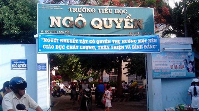 Phụ huynh đòi sửa điểm vì cho rằng đề thi học kỳ quá khó Trường Tiểu học Ngô Quyền - TP Cần Thơ. Ảnh: Infonet.