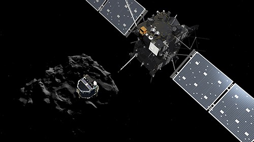 Phát hiện bất ngờ khởi điểm của sự sống trên sao chổi Robot Philae khi tách khỏi vệ tinh Rosetta vào ngày 12.11 - Ảnh: Reuters