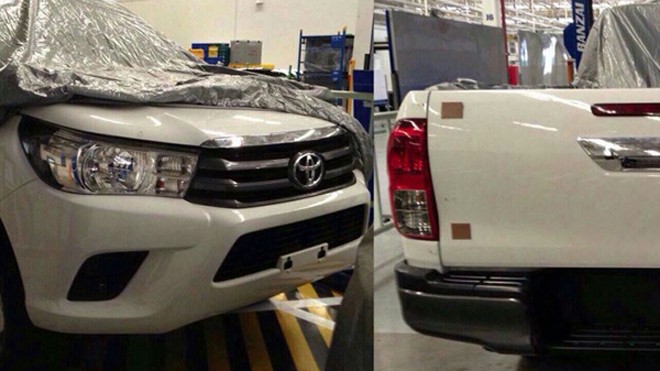 Toyota Hilux 2016 lộ ảnh nóng tại nhà máy Thái Lan Bức ảnh duy nhất về Toyota Hilux 2016 được cho là chụp tại nhà máy ở Thái Lan - Ảnh: Autoevolution