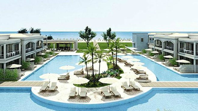 Đặt phòng khách sạn 5 sao, đến nơi mới biết chưa xây xong Khách sạn Blue Lagoon Princess được quảng bá trên mạng. Ảnh: News.