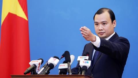 Việt Nam phản đối Đài Loan xây hải đăng ở đảo Ba Bình Ông Lê Hải Bình-Người phát ngôn Bộ Ngoại giao Việt Nam.