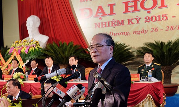 Hải Dương phấn đấu trở thành tỉnh công nghiệp hiện đại Chủ tịch Quốc hội đến dự và chỉ đạo Đại hội.