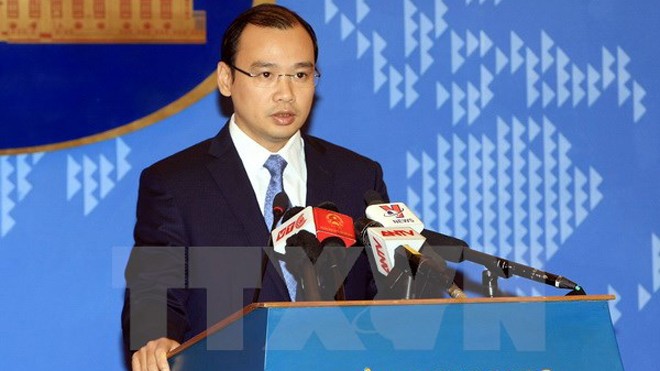 Việt Nam trao công hàm phản đối Trung Quốc đưa tên lửa ra Hoàng Sa Người Phát ngôn Bộ Ngoại giao Lê Hải Bình. Ảnh: TTXVN