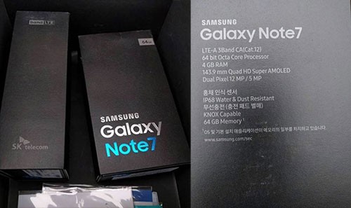 Galaxy Note 7 có RAM 4GB, bộ nhớ trong 64GB Hộp đựng Galaxy Note 7 giống S7. Ảnh: Onleaks.