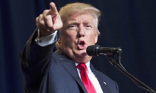 Sợ mất điểm, Donald Trump đổi giọng về sức mạnh Mỹ Ứng viên tổng thống Mỹ đảng Cộng hòa Donald Trump. Ảnh: Politico