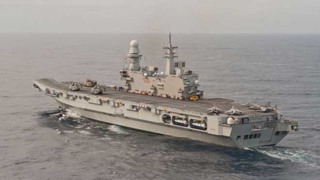 Italy đóng tàu sân bay mới để đối phó Nga Tàu sân bay Cavour (CVH-550), soái hạm của Hải quân Italy. Ảnh: Difesa.it.