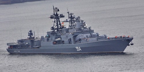 Vũ khí săn ngầm trên tàu khu trục Nga đến thăm Philippines Tàu chống ngầm Đô đốc Tributs ở căn cứ của Hạm đội Thái Bình Dương. Ảnh: TASS.