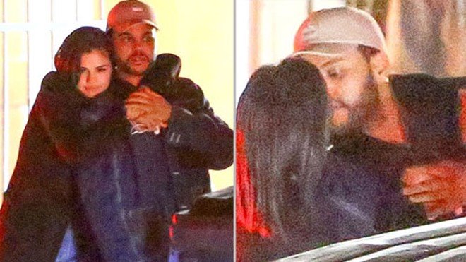 Selena Gomez bị bắt gặp hôn bạn trai cũ của Bella Hadid Hình ảnh tình cảm của Selena Gomez và The Weeknd. Ảnh: AKM-GSI.