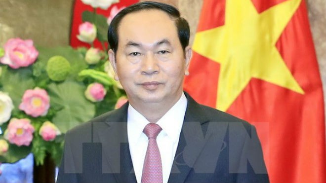 Chủ tịch nước trả lời phỏng vấn báo chí Liên bang Nga và Belarus Chủ tịch nước Trần Đại Quang. (Ảnh: Nhan Sáng/TTXVN)