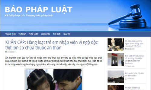 'Trẻ ngộ độc vì ăn thịt heo tiêm thuốc an thần' là bịa đặt Thông tin bịa đặt được đăng tải trên mạng vào ngày 4/10