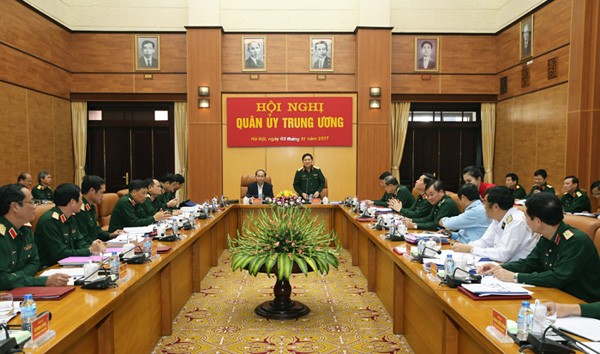 Chủ tịch nước Trần Đại Quang dự, chỉ đạo Hội nghị Quân ủy Trung ương Đại tướng Ngô Xuân Lịch, Ủy viên Bộ Chính trị, Phó Bí thư Quân ủy Trung ương, Bộ trưởng Bộ Quốc phòng chủ trì hội nghị.