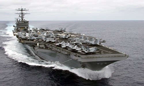 Mỹ điều tàu sân bay hạt nhân đến gần Triều Tiên Tàu sân bay Mỹ USS Carl Vinson. Ảnh: Wikipedia commons.