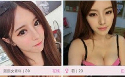 Phá ứng dụng, bắt giữ 600 nghi phạm lừa đảo 'chat với gái xinh' Các ứng dụng lừa đảo thu hút khách hàng bằng quảng cáo hình ảnh những cô gái xinh đẹp. Ảnh: SCMP.
