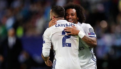 Tám vấn đề khiến Zidane gặp báo động đỏ ở Real Madrid Marcelo và Carvajal được coi là những hậu vệ cánh hay nhất châu Âu lúc này. Ảnh: Reuters.
