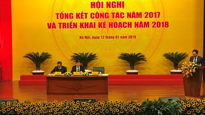 Giai đoạn khó khăn nhất với Tập đoàn Dầu khí Việt Nam đã dần qua Phó Thủ tướng Trịnh Đình Dũng dự hội nghị tổng kết của PVN. (Ảnh: Đức Duy/Vietnam+)