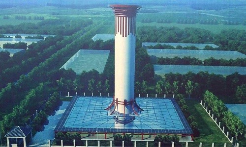 Khám phá tháp lọc không khí lớn nhất thế giới ở Trung Quốc Thiết kế máy lọc không khí ở Tây An, Thiểm Tây. Ảnh: SCMP.
