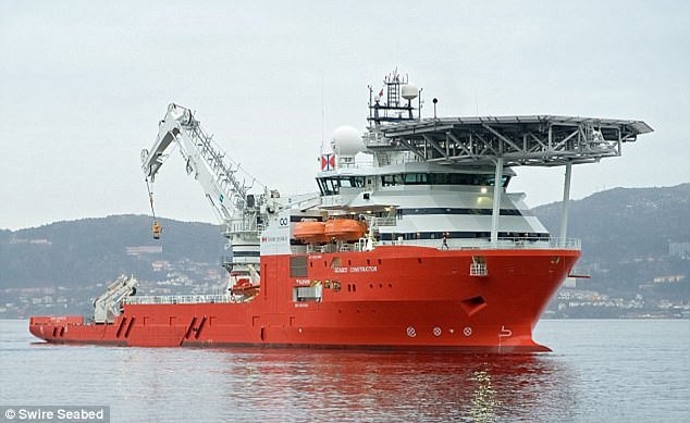 Tàu hiện đại nhất thế giới tìm kiếm MH370 đột ngột mất tích Tàu Seabed Constructor (Ảnh: Dailymail)
