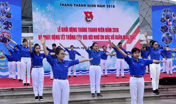 50/67 đơn vị ra quân Tháng Thanh niên 2018 Trung ương Đoàn tổ chức Lễ khởi động Tháng Thanh niên 2018 ngày 25/02, tại Quảng Ninh. Ảnh Đông Hà