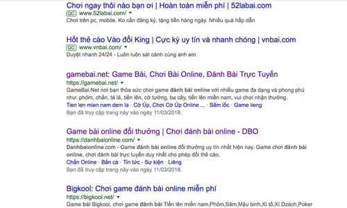 Nhan nhản “sới bạc” online: Ma trận đỏ đen hút hồn người chơi Gõ từ khóa là có ngay nhiều trang web đánh bài online