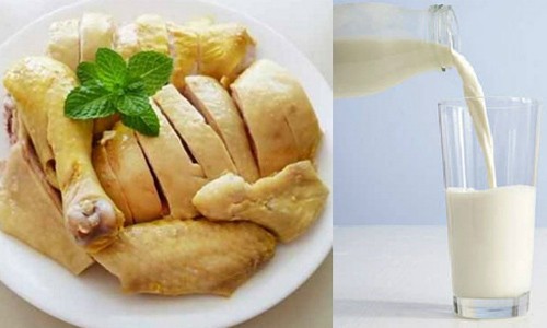 Điều gì xảy ra nếu bạn uống sữa khi ăn thịt gà? Không nên ăn kết hợp thịt gà với sữa. Ảnh: L.N