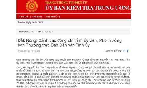 Kỷ luật cán bộ chủ chốt một số địa phương Kỷ luật cán bộ chủ chốt một số địa phương