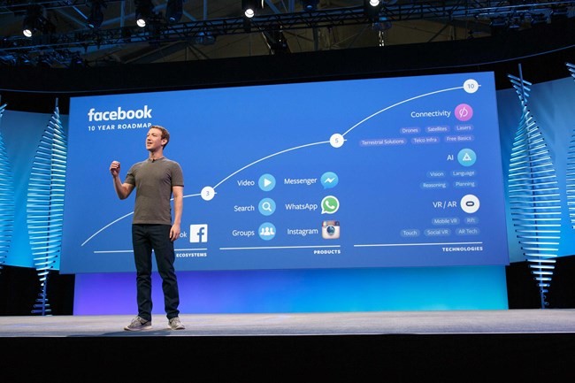 Mark Zuckerberg trình diễn các tính năng mới trên Messenger và Instagr CEO Mark Zuckerberg tổng kết lộ trình 10 năm phát triển của Facebook. Nguồn: Medium