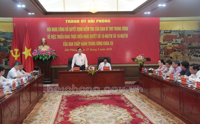 Công bố Quyết định kiểm tra công tác tổ chức, cán bộ tại Hải Phòng Công bố Quyết định kiểm tra công tác tổ chức, cán bộ tại Hải Phòng