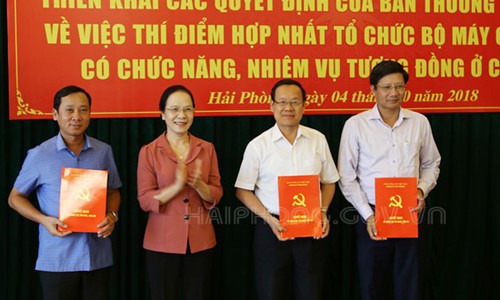 Hải Phòng thí điểm hợp nhất nhiều cơ quan, đơn vị Hải Phòng thí điểm hợp nhất nhiều cơ quan, đơn vị