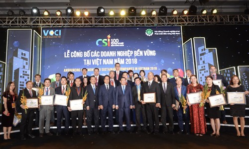 Công bố 100 doanh nghiệp bền vững năm 2018 Các DN tiêu biểu được vinh danh