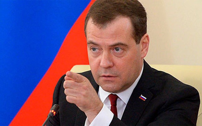 Nga áp lệnh trừng phạt 'đáp trả' vào Ukraine Thủ tướng Nga Dimitri Medvedev