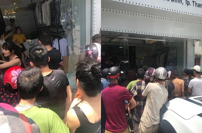 Nghi nổ súng vào cửa hàng quần áo, một cô gái bị thương Ảnh cắt từ clip
