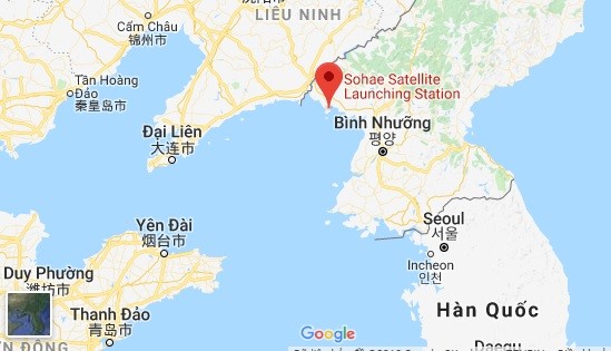 Triều Tiên âm thầm tháo dỡ bãi phóng tên lửa Sohae Vị trí bãi thử tên lửa Sohae của Triều Tiên. Ảnh: AFP