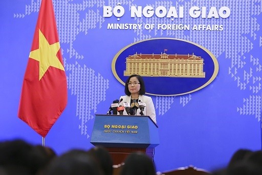 Việt Nam kiên quyết phản đối Đài Loan tập trận ở Trường Sa Phó Phát ngôn Bộ Ngoại giao Nguyễn Phương Trà tại cuộc họp báo thường kỳ ngày 22/11. Ảnh: P.V