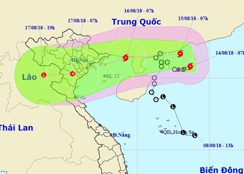 Khẩn cấp cảnh báo tàu thuyền về bão số 4 Đường đi của bão số 4.