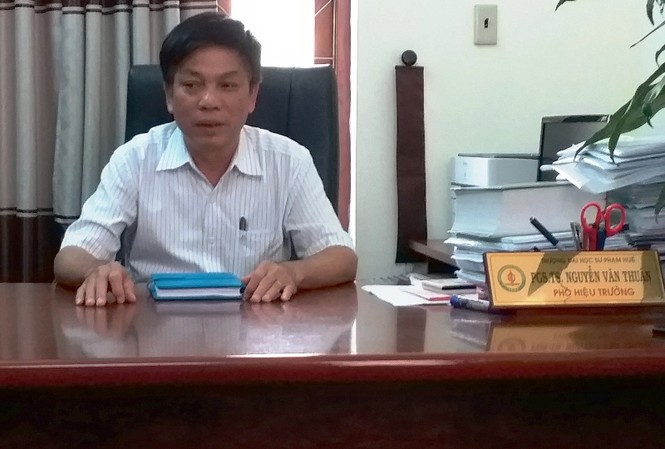 Nghi sửa điểm tại ĐH Sư phạm Huế: Đề nghị công an vào cuộc? Ông Nguyễn Văn Thuận cho hay, nhà trường hiện nghiên cứu phương án xử lý và đã thành lập tổ thẩm định; nếu sự vụ vượt quá khả năng thẩm tra, trường sẽ đề nghị công an vào cuộc