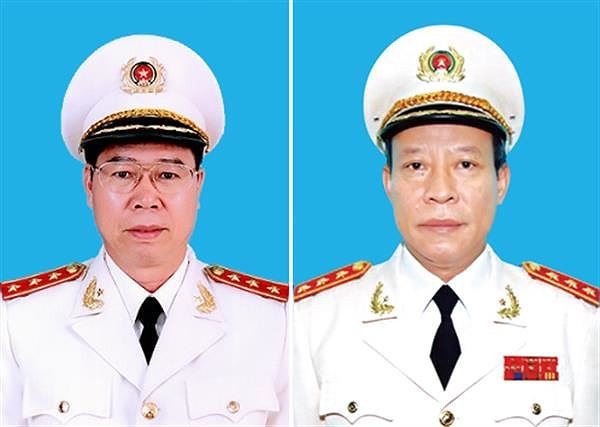 Bổ nhiệm hai thủ trưởng cơ quan điều tra Bộ Công an Thương tướng Bùi Văn Nam (bên trái) và Thượng tướng Lê Quý Vương